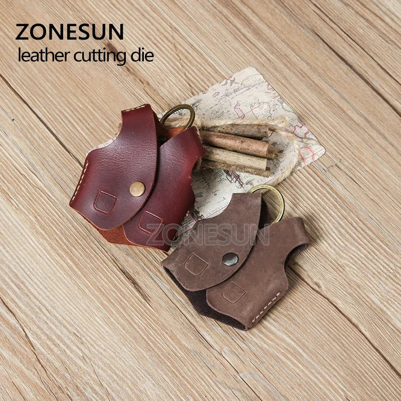 ZONESUN V2 key fob vest shape key cover leather cutting die Japan steel Blade cutter mold DIY laser knife die cutting machine