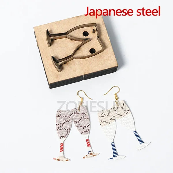 ZONESUN Champagne Leather Earring Cutting Die Paper Leather Tool For Die Cutting Machine DIY Punching Clicker Steel Rule Die