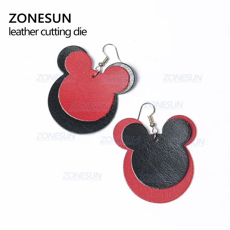 ZONESUN T5 DIY Custom Cutter Leather Earring Cutting Die Leather Cut Out Earring For Steel Rule Die Cutting Machine Press Tools