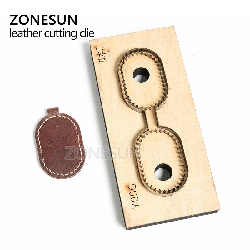 ZONESUN Customized leather cutting die Leather Craft DIY Key Ring Wooden Template Knife Punching Key Chain Cutting Mould Cutter
