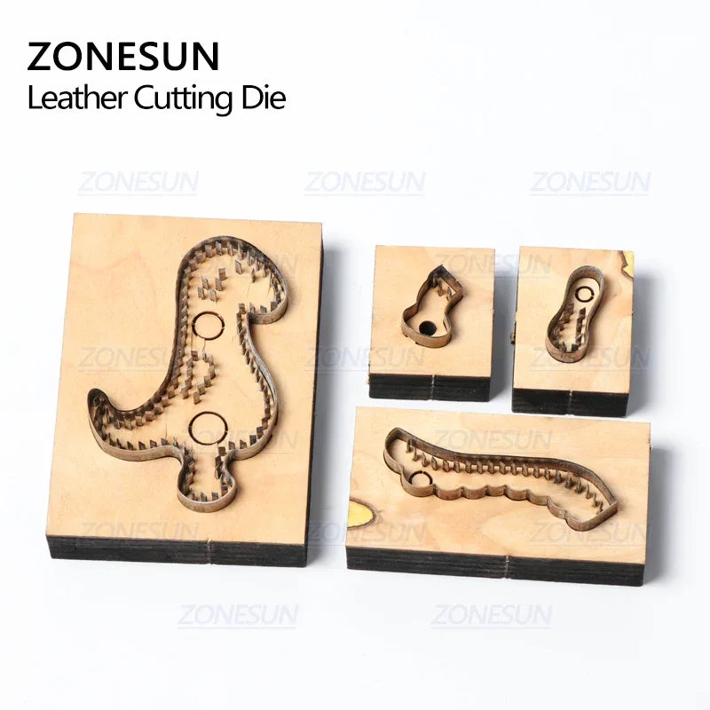 ZONESUN Custom Dinosaur Leather Key Chain Die Cuts For Handmade Key Ring DIY Hang Decoration Cutting Clicker Die Steel Rule Die