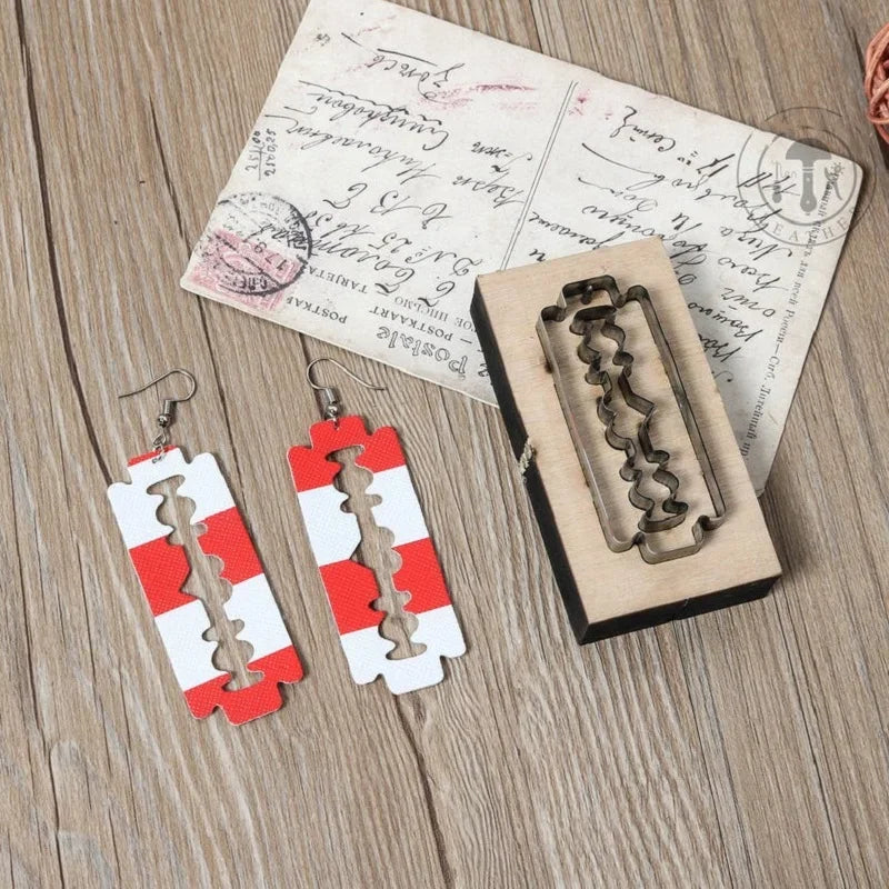 ZONESUN blade shape custom leather paper earring decoration cutting steel rule click press die clicker tool handmade handicraft