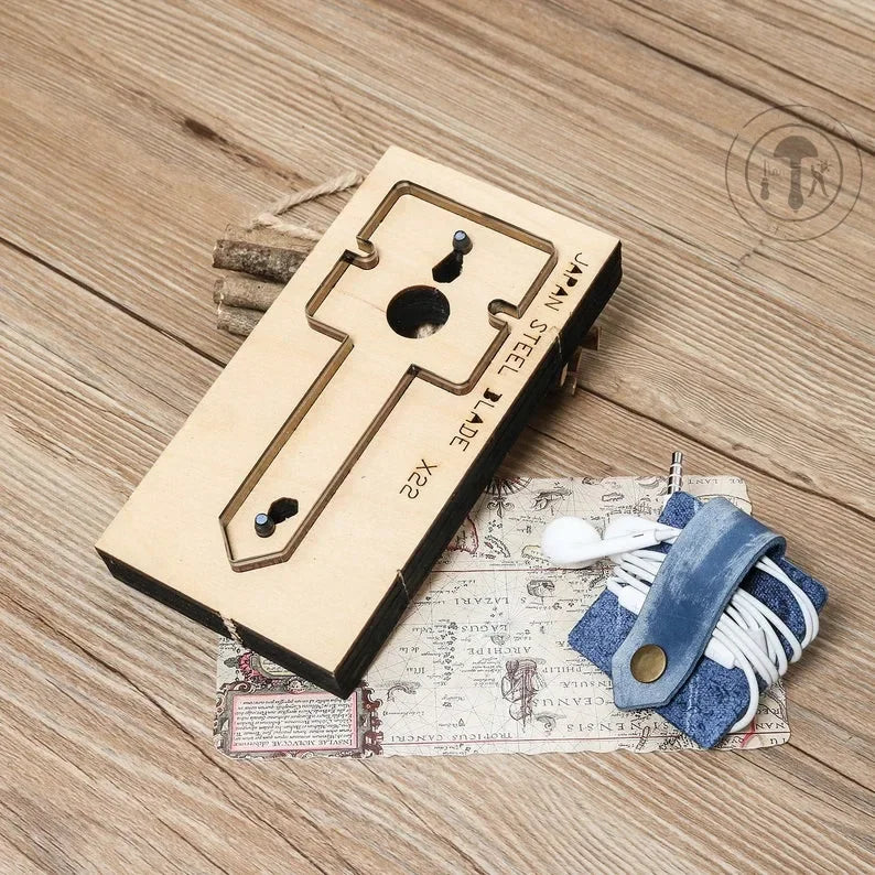 ZONESUN DIY Earphone Cord Keeper Leather Blade Organizer Earbud Holder Cutting Die For Die Cutting Machine Handicraft Cutter