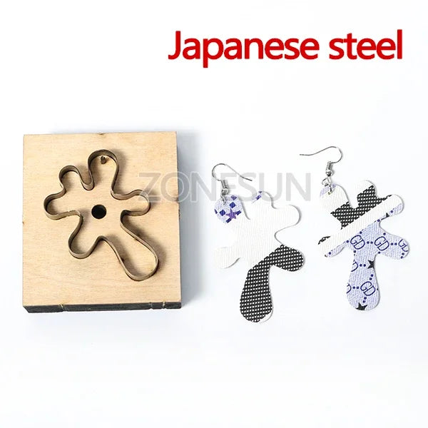 ZONESUN Custom Irregular Leather Earring Paper Cutting Die Tool For Die Cutting Machine DIY Punching Clicker Steel Rule Die