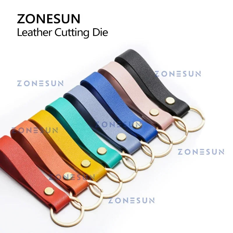 ZONESUN Key Chain Stencil Craft Tools Keychain Wooden Punching Die Handcraft Pendant Template DIY Leather Tool Cutting Mould