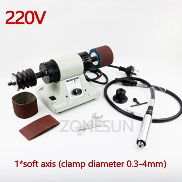 ZONESUN Vegetable Tanned Leather Burnishing Machine, Mini Leather Edge Grinding Machine, Polishing Tool, Side Polisher, 220V