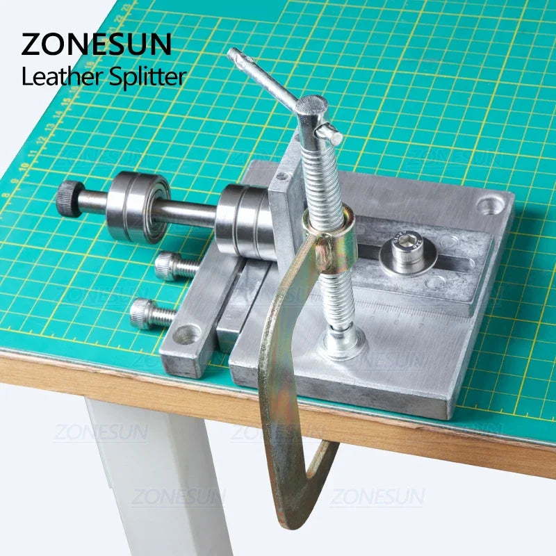 ZONESUN Leather Strap Cutter Splitter Paring Tool Strap Cutting Machine Leather Skiver For Bag Handle Guitar Straps Bracelet