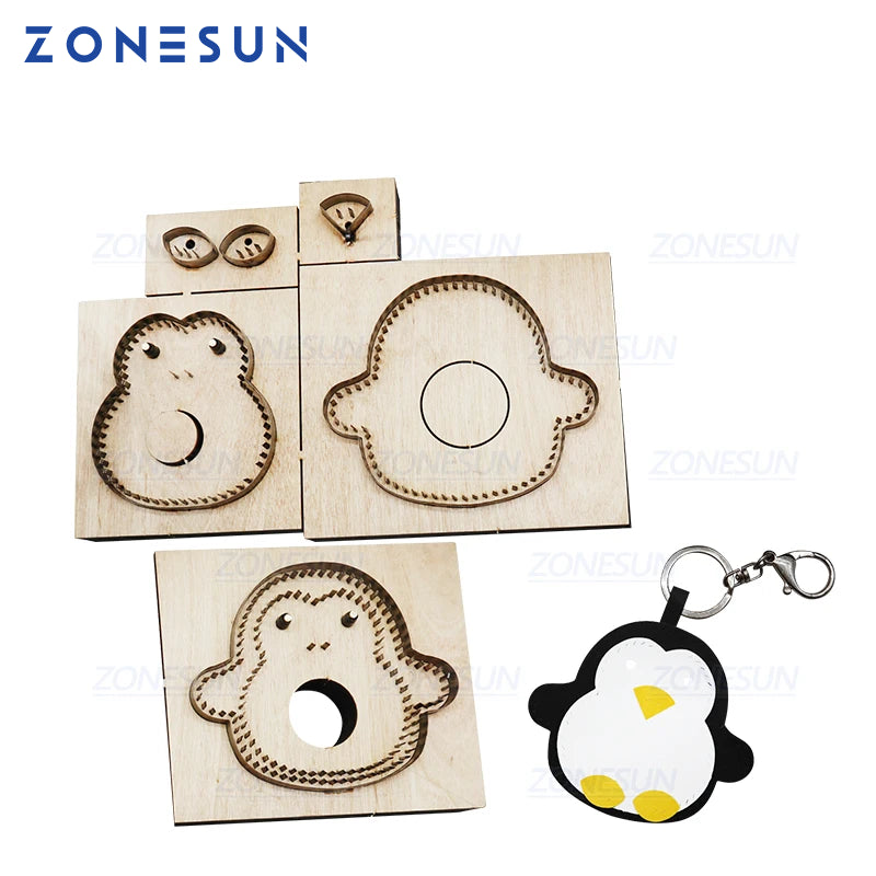 ZONESUN Custom Leather Penguin Die Cuts For Handmade Key Ring DIY Key Chain Pendant Cutting Clicker Die Steel Rule Die