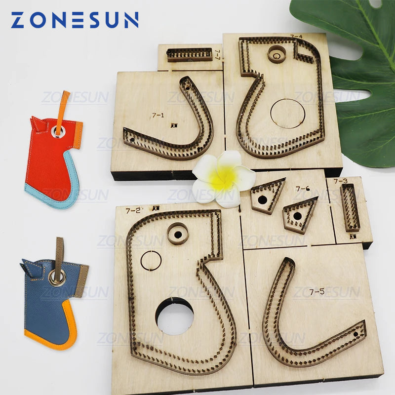 ZONESUN Custom Horse Leather Key Chain Die Cuts For Handmade Key Ring DIY Hang Decoration Cutting Clicker Die Steel Rule Die