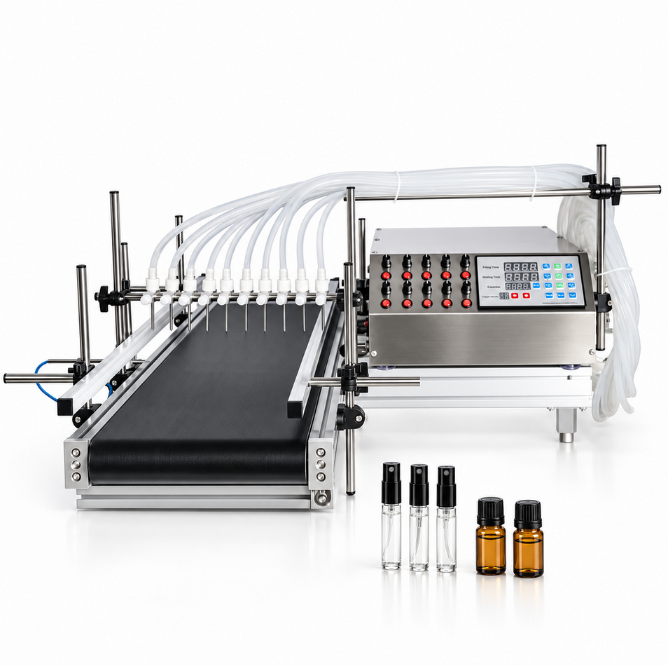 ZONESUN ZS-DTPP10B Desktop 10 Heads Peristaltic Pump Liquid Filling Machine With Conveyor