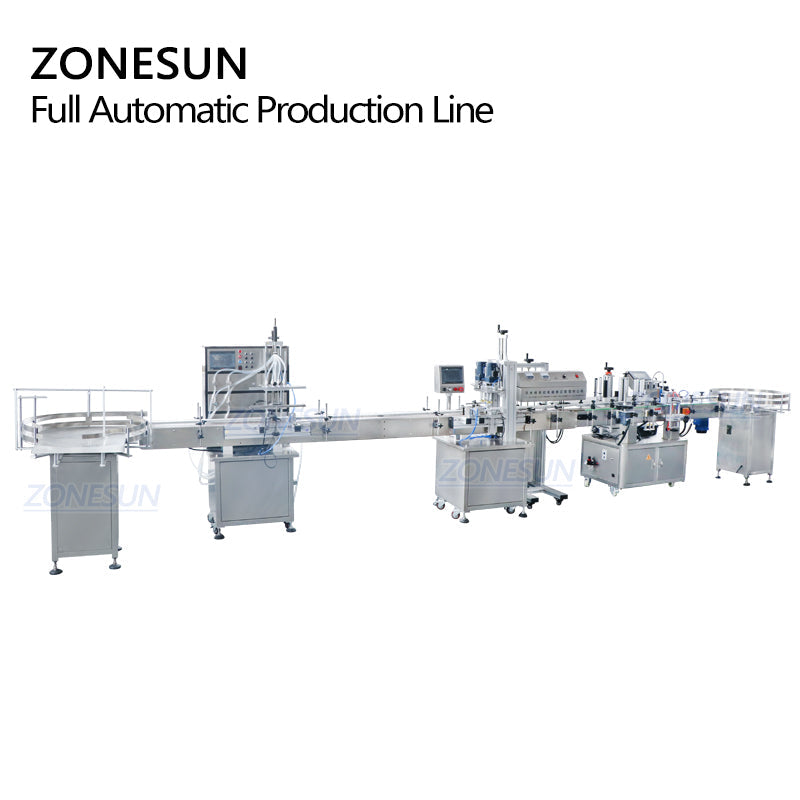 ZONESUN Filling Capping And Labeling Line With Induction Sealing Production Line