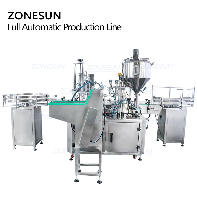ZONESUN ZS-FAL180A4 Small Vial Bottle Liquid Filling And Capping Machine With Bottle Unscrambler
