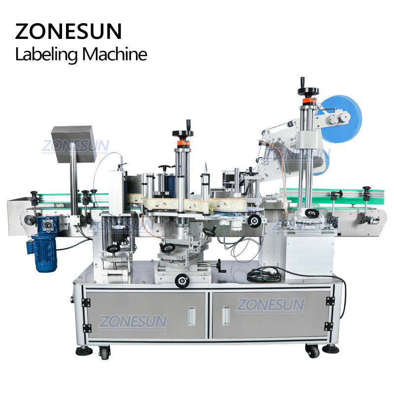 Zonesun ZS-TB822D Automatic Double Sides Positioning Round Bottle Labeling Machine