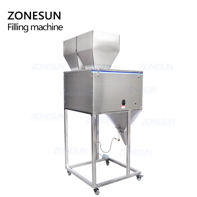 ZONESUN ZS-DL5000 Semi Automatic 2 Heads Powder Granule Weighing Filling Machine
