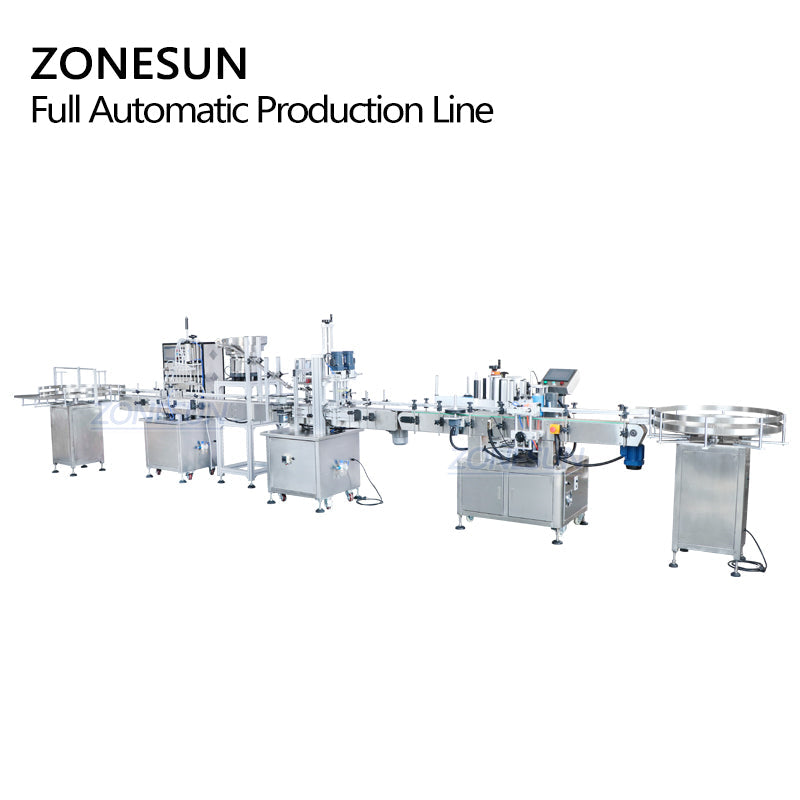 Zonesun ZS-FAL180P3 Filling Capping And Round Labeling Machine Automatic Production Line