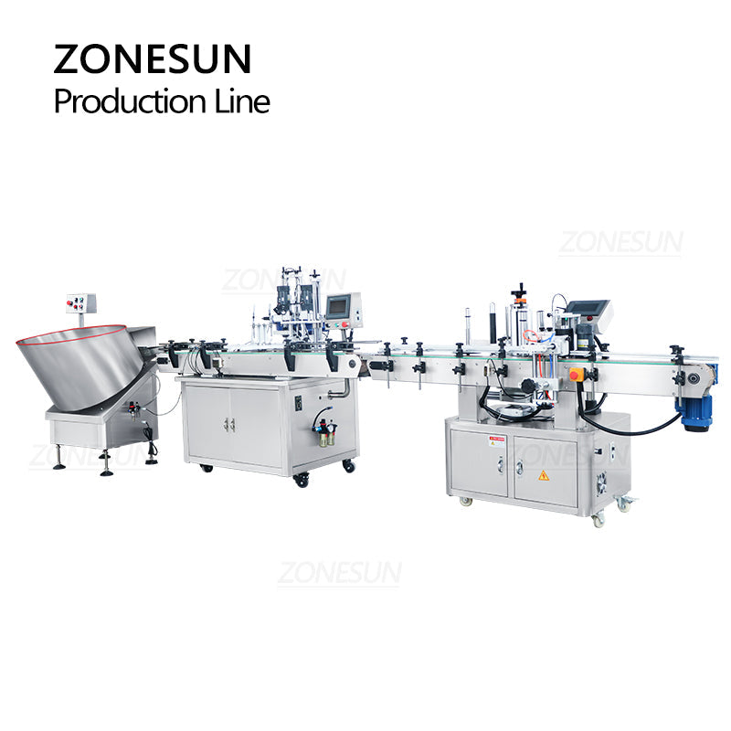 ZONESUN ZS-FAL180Z2 Magnetic Pump Essential Oil Filling Capping Round Bottle Labeling Machine