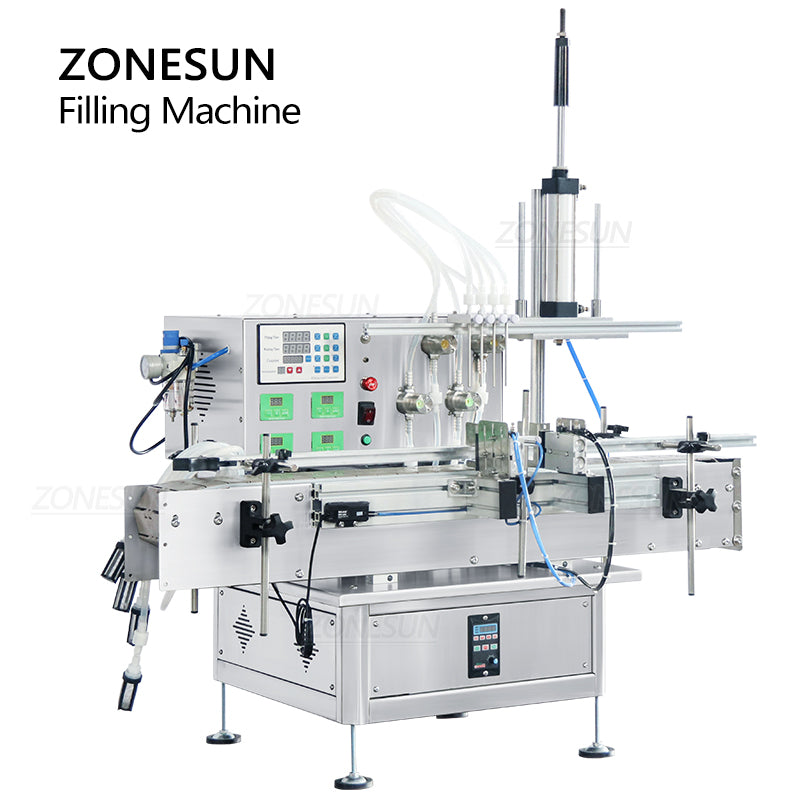 ZONESUN ZS-DTMP4AL Automatic 4 Diving Nozzles Magnetic Pump Liquid Filling Machine