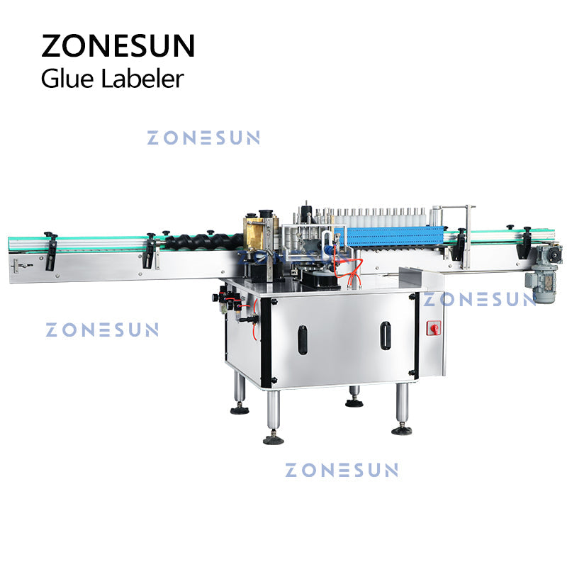 ZONESUN ZS-WGTB01 Automatic High-Speed Round Bottle Glue Labeling Machine