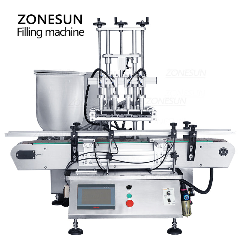 ZONESUN ZS-DTGT4T Neumático 4 Boquillas Pasta Máquina Llenadora de Líquidos