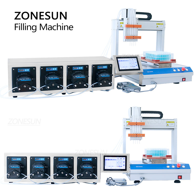 ZONESUN ZS-XYZ4A Peristaltic Pump Small-volume Vial Bottle Liquid Filling Machine