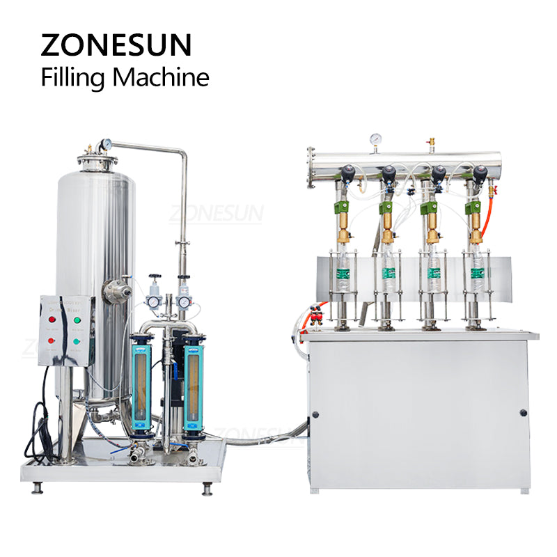 Zonesun ZS-CF4 Semi-automatic Carbonated Drinks Counter Pressure Filling Machine