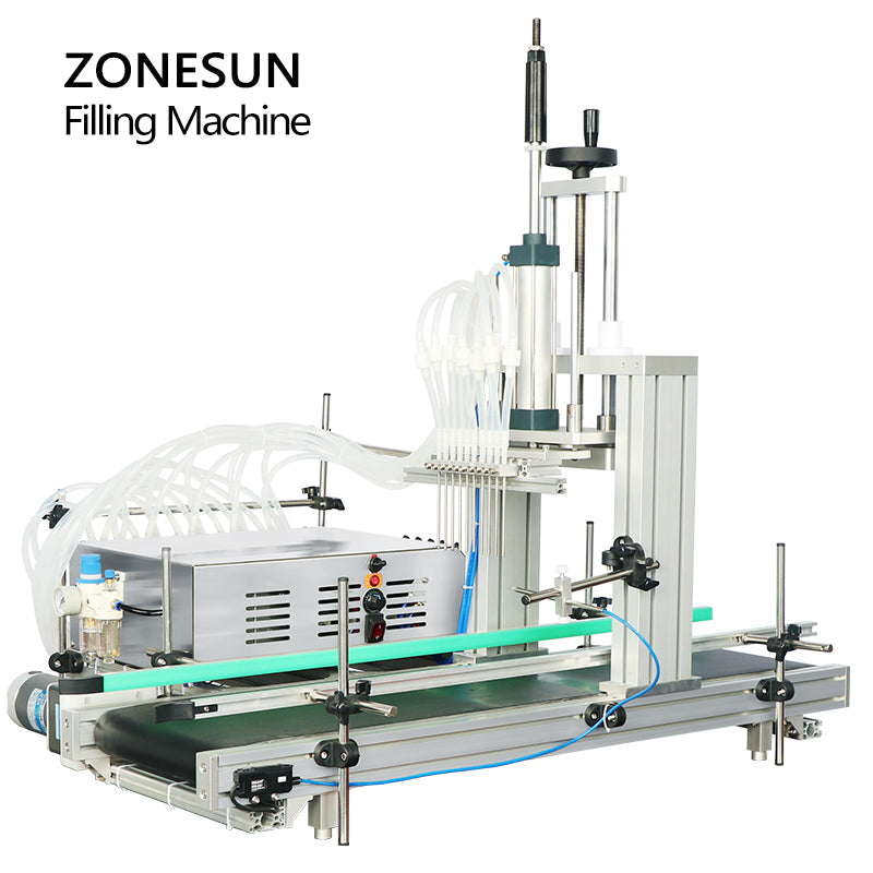 ZONESUN ZS-DTPP10D 10 Diving Nozzles Peristaltic Pump Small Glass Bottle Liquid Filling Machine