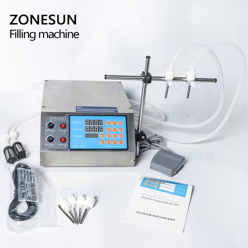 Zonesun ZS-YTGP2 Semi Automatic 2 Nozzles Gear Pump Liquid Filling Machine