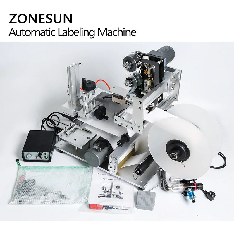 ZONESUN ZS-LT60D Semi Automatic Pneumatic Flat Labeling Machine With Date Coder