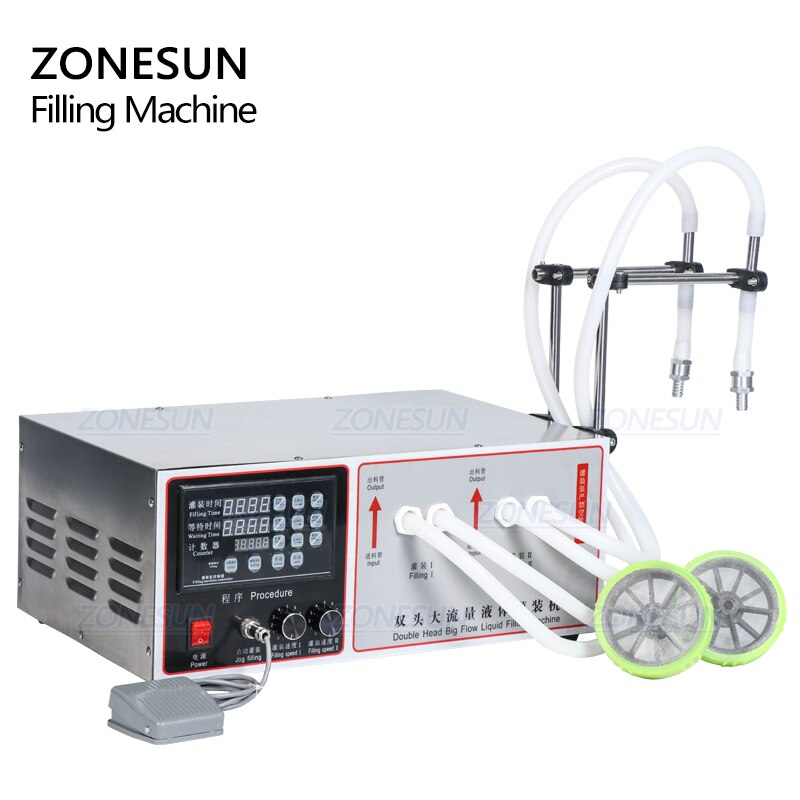 ZONESUN GFK-17B High Flow Rate 2 Nozzles Diaphragm Pump Liquid Filling Machine