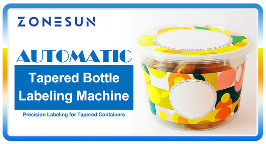 Customized ZONESUN ZS-TB880 Automatic Tapered Bottle Labeling Machine