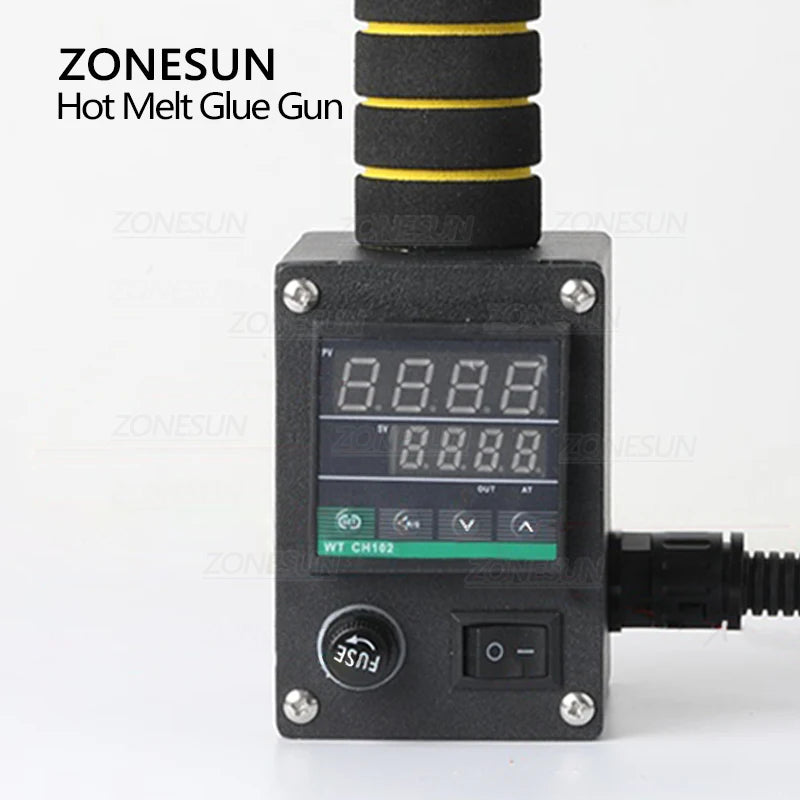 ZONESUN ZS-90TJ Hot Melt Glue Gun Labeling Machine Paper Bag Leather Carton Sealing Machine