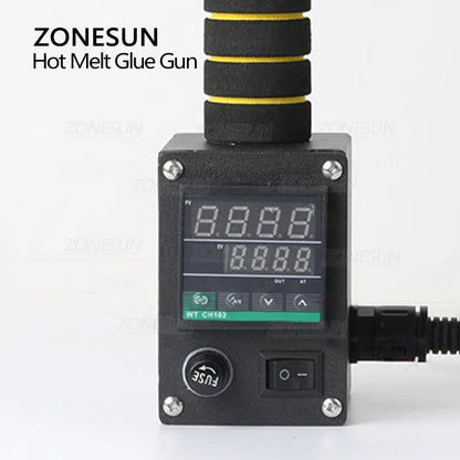 ZONESUN ZS-90TJ Hot Melt Glue Gun Labeling Machine Paper Bag Leather Carton Sealing Machine