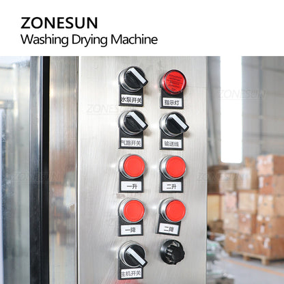 ZONESUN ZS-WB12A Automatic Rotary Plastic Pet Glass Bottle 12 Heads Rinsing Washing Drying Machine