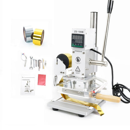 ZONESUN ZS-100B Manual Hot Foil Stamping Machine for Leather, Wood & Pencils