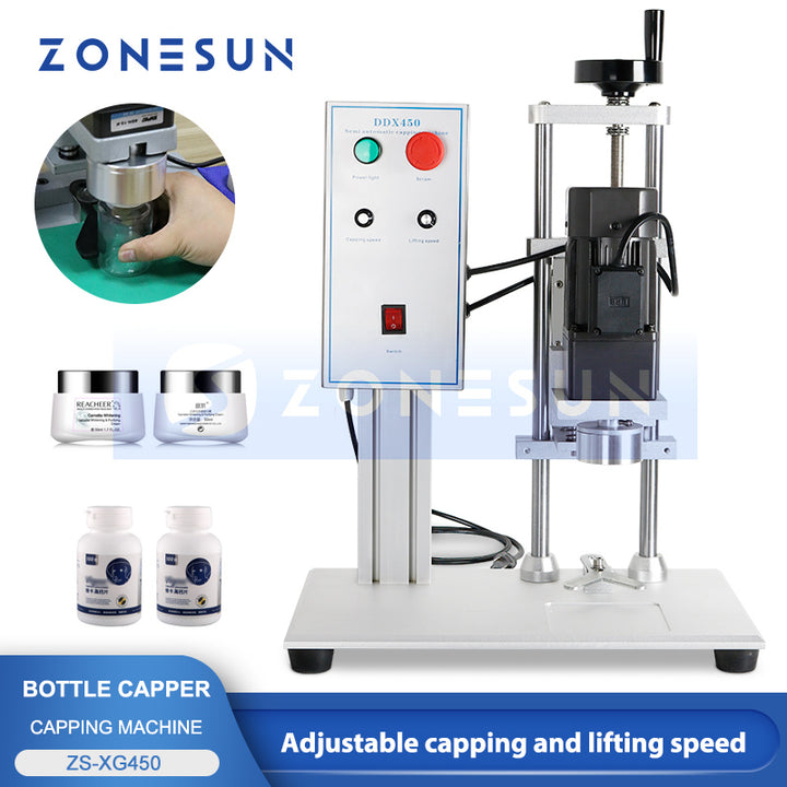 ZONESUN ZS-XG450 Semi-automatic Electric Plastic Glass Bottle Capping Machine
