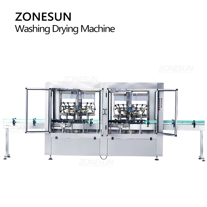 ZONESUN ZS-WB12A Automatic Rotary Plastic Pet Glass Bottle 12 Heads Rinsing Washing Drying Machine