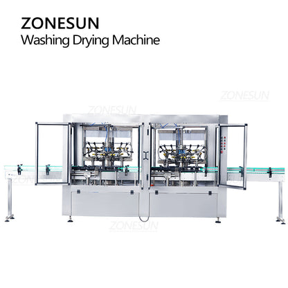 ZONESUN ZS-WB12A Automatic Rotary Plastic Pet Glass Bottle 12 Heads Rinsing Washing Drying Machine