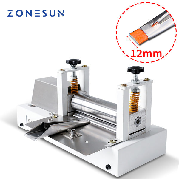 ZONESUN Manual Leather Belt Rolling Machine Shoulder Strap Leather Laminating Folding Machine ZS-LSF2