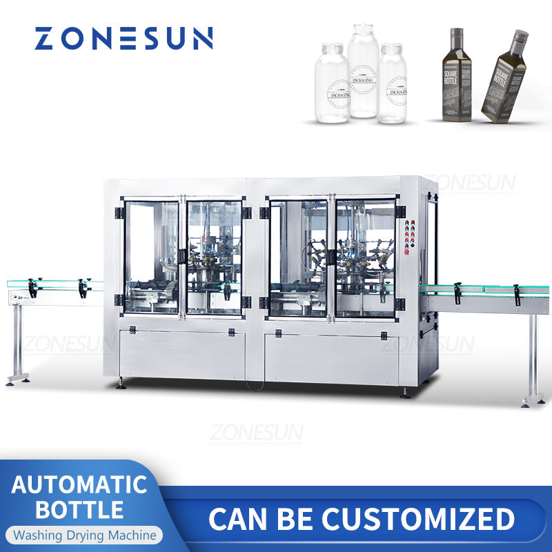 ZONESUN ZS-WB12A Automatic Rotary Plastic Pet Glass Bottle 12 Heads Rinsing Washing Drying Machine