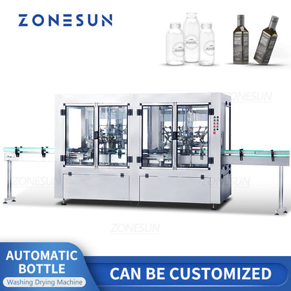 ZONESUN ZS-WB12A Automatic Rotary Plastic Pet Glass Bottle 12 Heads Rinsing Washing Drying Machine