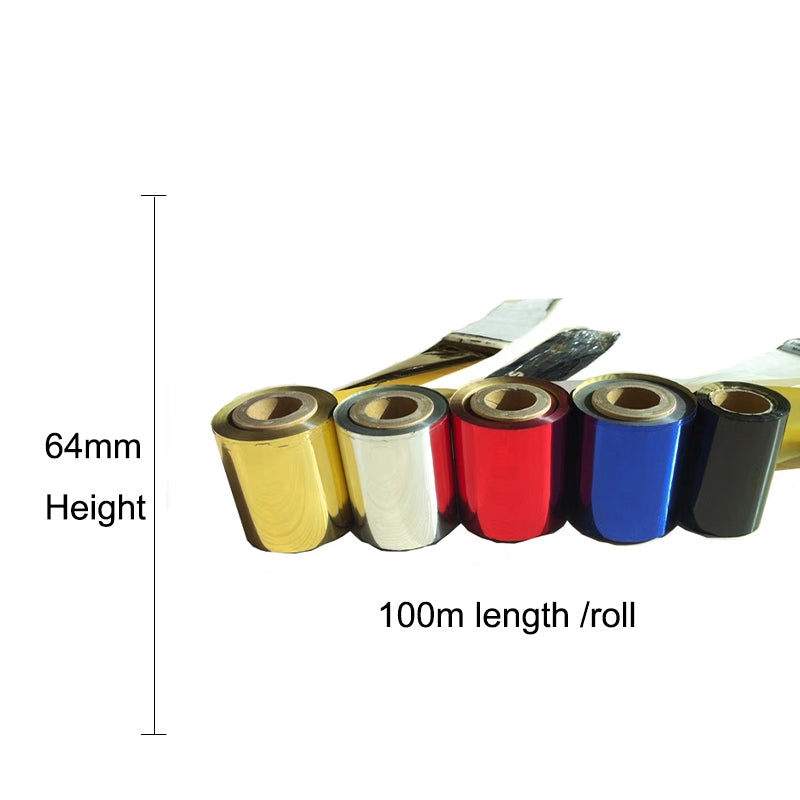 ZONESUN 64mm Width Hot Stamping Foil Roll Heat Transfer Foil Paper