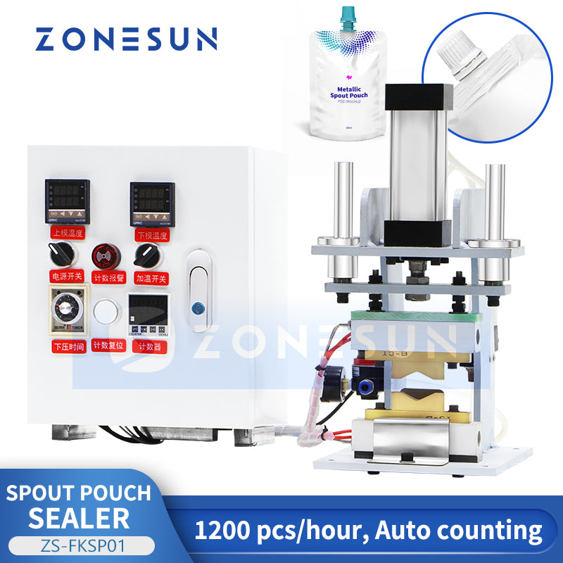 ZONESUN ZS-FKSP01 Semi-Automatic Spout Pouch Sealing Machine for Food, Cosmetics & Chemicals