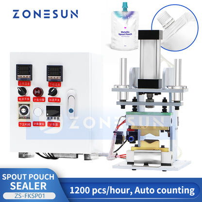 ZONESUN ZS-FKSP01 Semi-Automatic Spout Pouch Sealing Machine for Food, Cosmetics & Chemicals