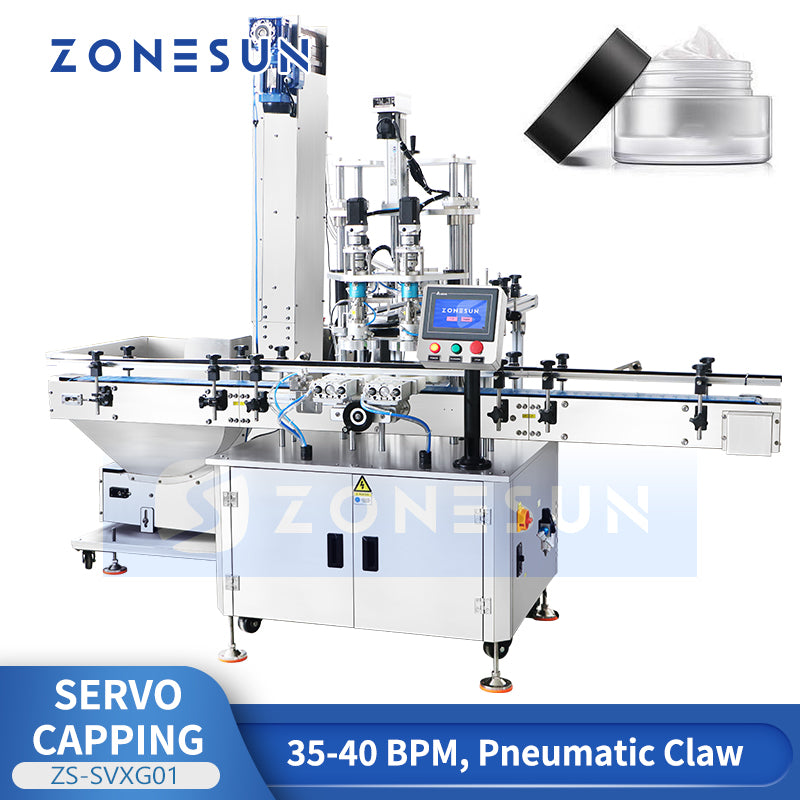 ZONESUN ZS-SVXG01 Automatic Servo Capping Machine for Bottles and Jars Packaging