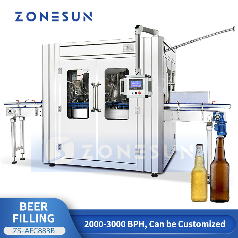 ZONESUN ZS-AFC883B Automatic Beer Carbonated Beverage Isobaric Filling and Crown Capping Machine