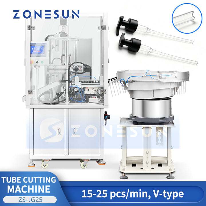 ZONESUN ZS-JG25 Automatic V-Type Spray Pump Dip Tube Cutting Machine