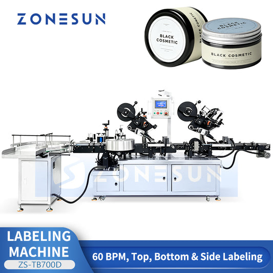 ZONESUN ZS-TB700D Automatic Top Bottom and Side Bottle Labeling Machine