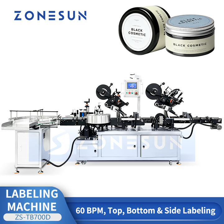ZONESUN ZS-TB700D Automatic Top Bottom and Side Bottle Labeling Machine