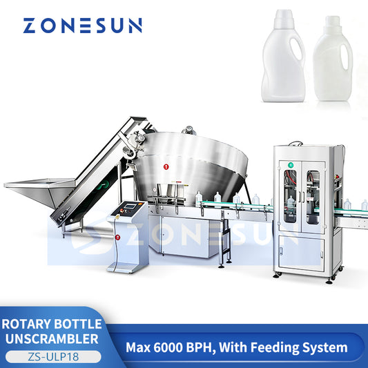 ZONESUN ZS-ULP18 Automatic Rotary PET/HDPE Plastic Bottle Unscrambler Machine