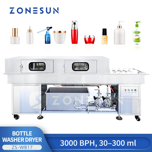 ZONESUN ZS-WB17: High-Speed Automatic Bottle Washing & Drying Machine for New & Recycled Bottles